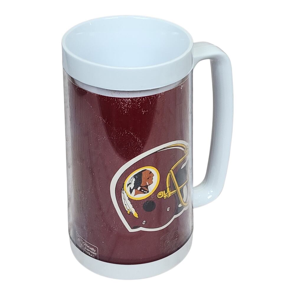 Vintage 1976 Washington Redskins Thermo-Serv Insulated Coffee Mug Made In USA